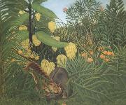 Henri Rousseau Fight Between Tiger and Buffalo oil on canvas